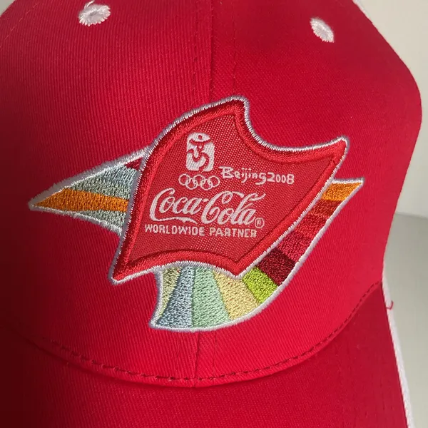Y2K Vintage Coca-Cola Beijing 2008 Olympics Red Adjustable Baseball Cap NEW - Image 6