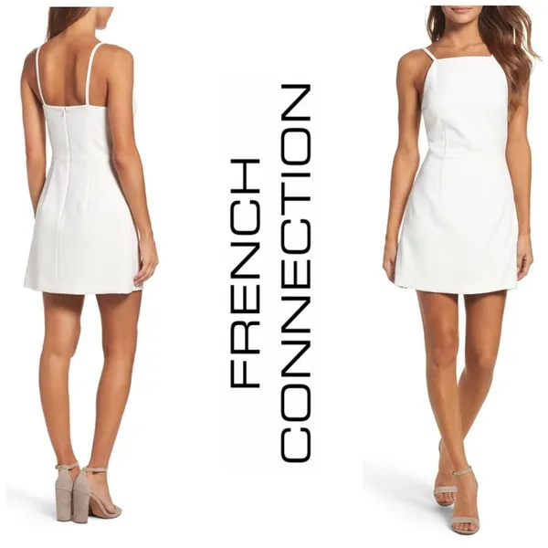 French Connection Whisper Light Sheath Minidress. 4. Ivory. NWT - Image 9
