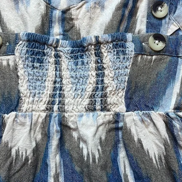 Shyanne Blue Tan Southwestern Print Cotton Mini‎ Dress XS Country Sundress Rodeo - Image 5