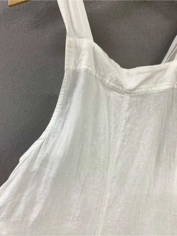 haute hippie white linen blend sheer bikini romper cover up - Image 5