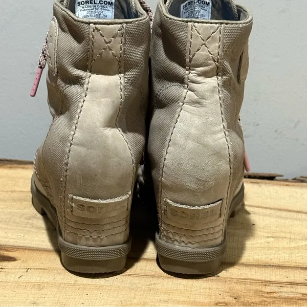 Sorel Canvas & Leather PDX Wedge Lace‎ Up Bootie Size 6.5 A58 - Image 10