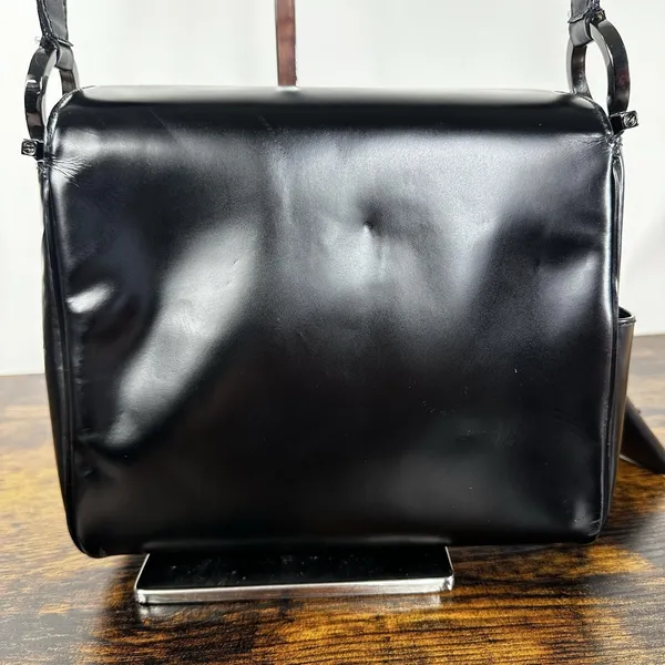 Salvatore Ferragamo Shoulder Bag Small Black Leather Italy Coin Purse - Image 2