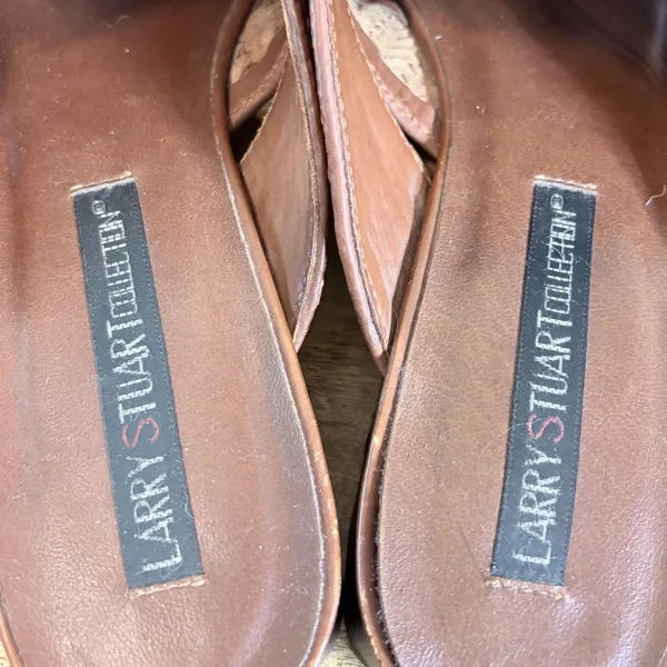 Larry Stuart Brown Woven Leather Huarache Mule Slides 9.5 M Handcrafted Brazil - Image 4