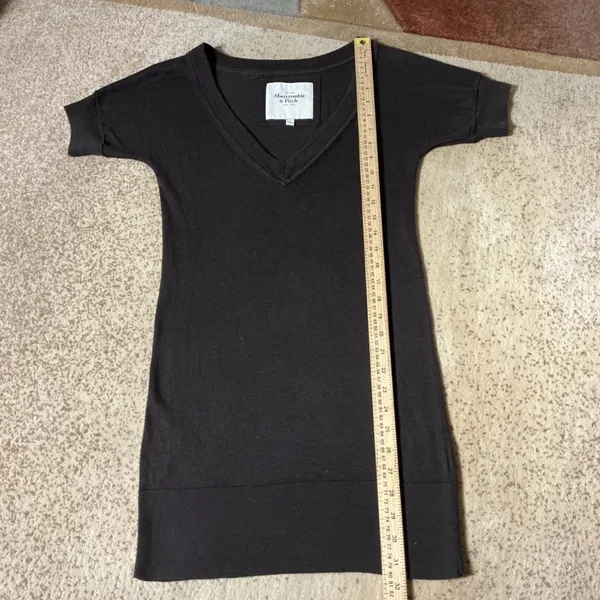 Y2K Abercrombie & Fitch Preppy V-Neck Knit Sweater‎ Dress Womens S Elena - Image 2