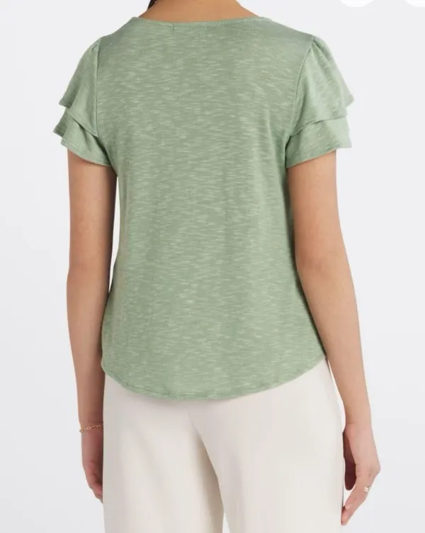 Short Sleeve Ruffle Tee - Image 2