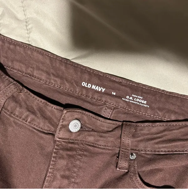 Old Navy High-Waisted OG Loose Jeans | Brown | Size 14 - Image 4