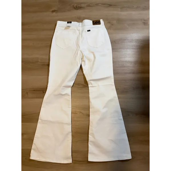 Lee Legendary Style Flare Jeans White 14 M Women Mid Rise Stretch Denim NEW - Image 10