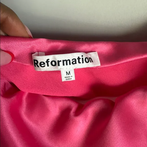 NEW Reformation Nevaeh Pink Slip Dress Medium - Image 7