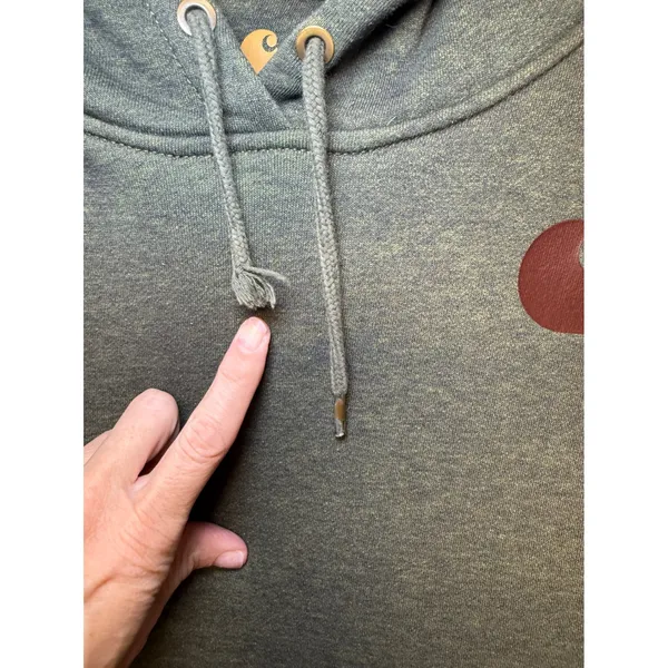 Carhartt Womens Relaxed Fit Logo Graphic Hoodie Olive Green 102791 G01 Size‎ L - Image 8