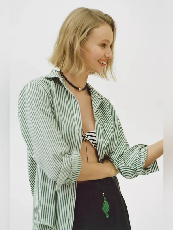 Antrhopology NWT Maeve Kate 100% Cotton Classic Buttondown Shirt - Image 5