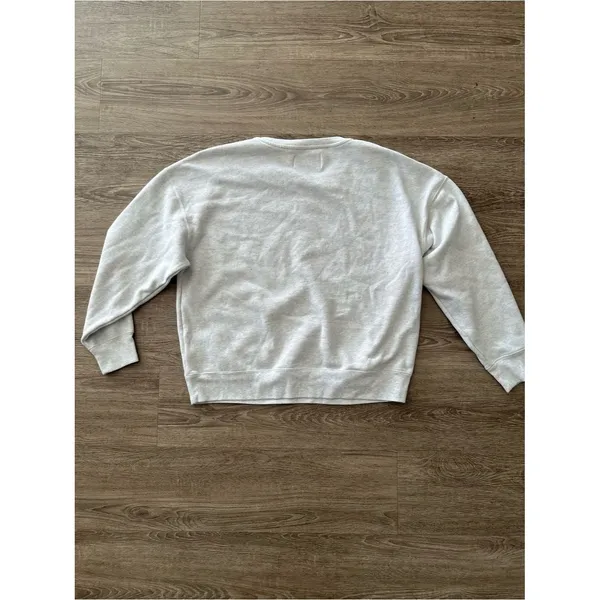 Calvin Klein Jeans Pullover Sweatshirt Womens XL Light Gray Crewneck Logo Fleece - Image 9