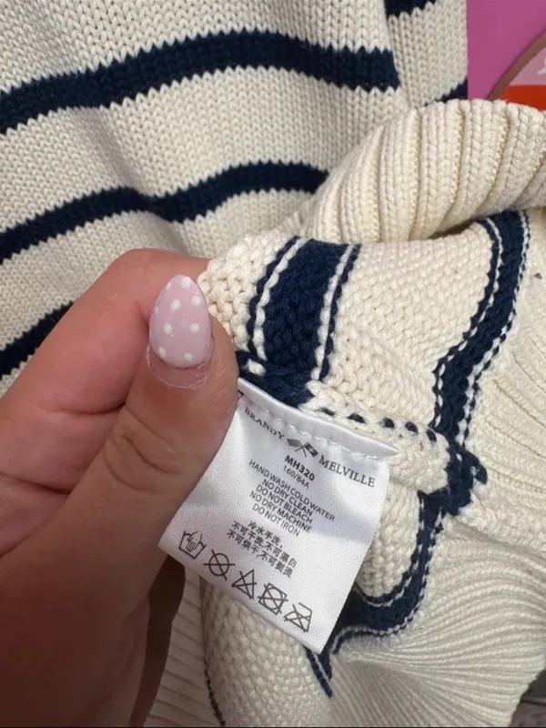 Brandy Melville Brianna cotton stripe sweater s/m - Image 2