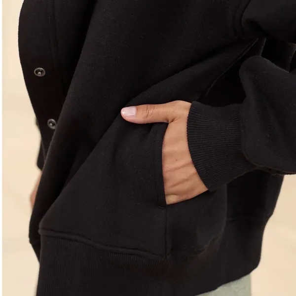 Aerie Cardi Bomber black snap‎ front cardigan 2024 oversized relaxed fit small - Image 3