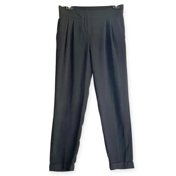 Loft Womens Pants Sz 00 Marisa Pleated Ankle Mid Rise Trousers Cuffed Office - Image 2