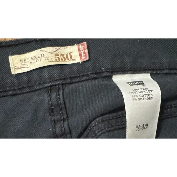 Retro Levi's 550 Women's‎ 16 M Relaxed Boot Cut Black Jeans Cowboy Western - Image 4