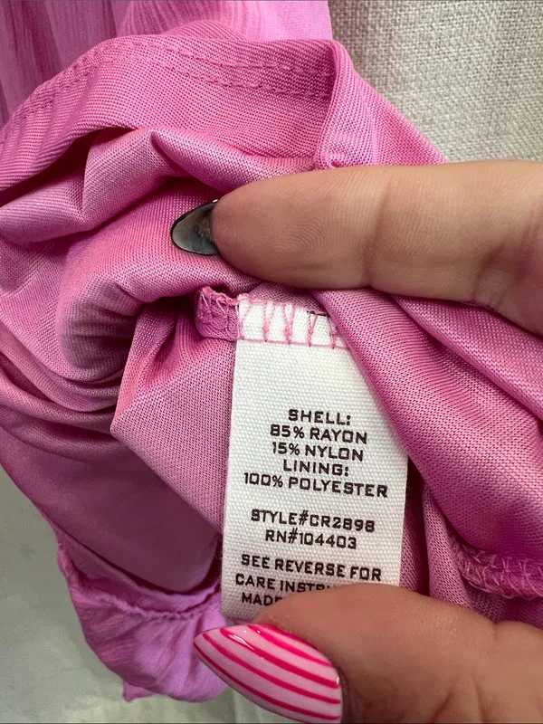 Mock Button Down Smocked Ruffle Detail Midi Dress Pink - Image 9