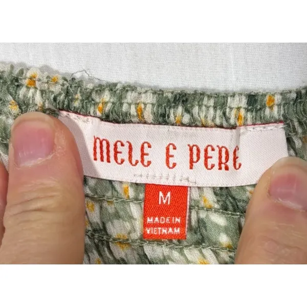 Mele E Pere Smocked Blouse Womens M Cottagecore Y2K Boho‎ Romantic Soft Girl - Image 6