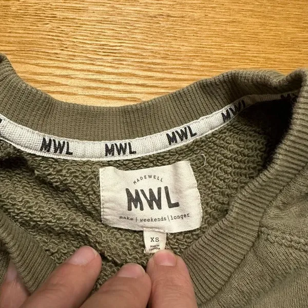 Madewell cropped pullover MWL green xs - Image 3