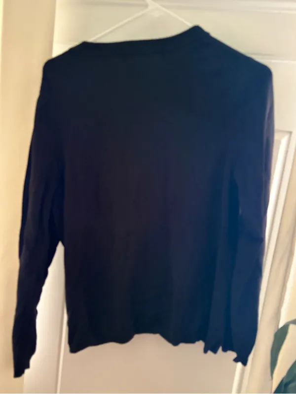 Ann Taylor Loft Black Cardigan Sweater Womens Button Down Long Sleeve Size XL - Image 3