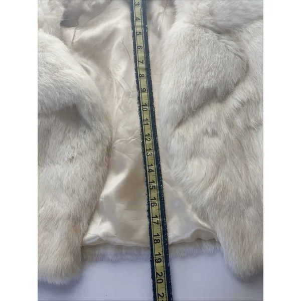 Vintage Cream Genuine Rabbit Fur Jacket Size Small - Image 9