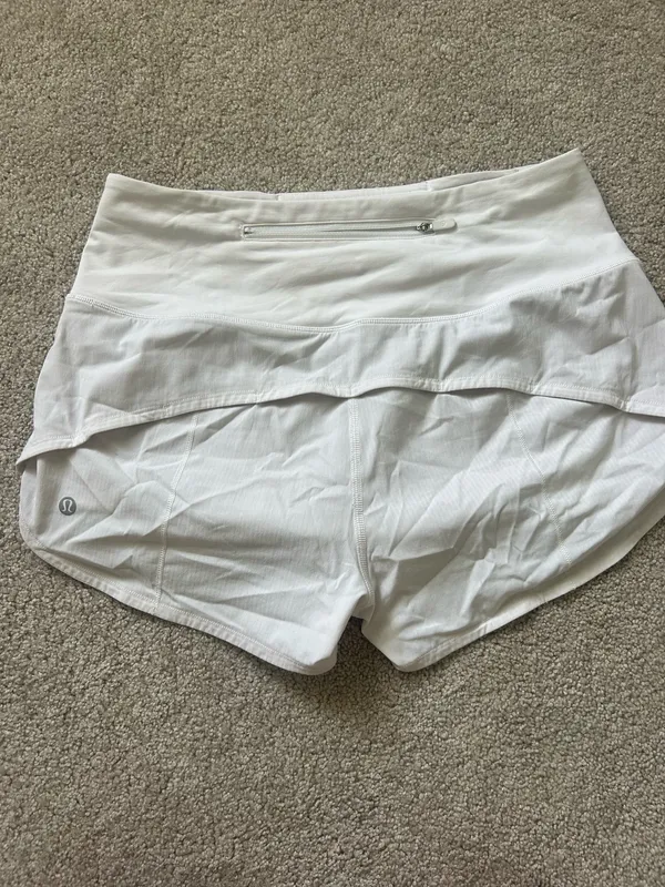 White Lululemon Speed Shorts - Image 2