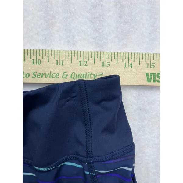 Athleta Women's Striped Running Shorts Size S‎ Navy Purple Teal Athletic - Image 6