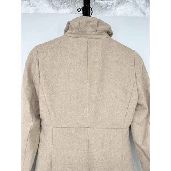J.Crew Oatmeal Uptown Wool Blend Coat‎ Stand Collar Long Jacket Size 0 Business - Image 3