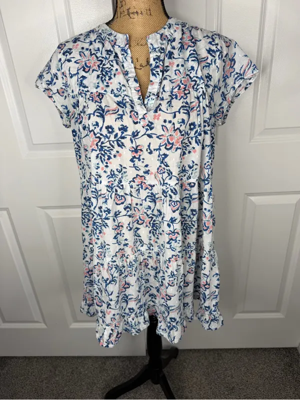 Roberta Roller Rabbit Sz S Floral Cotton Mini Dress Boho Cottagecore Casual - Image 2