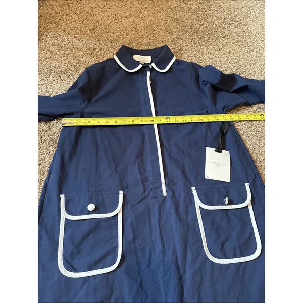 Pomander Place by Tuckernuck Navy Perkins Shirt Dress sz M Shift Mini NWT - Image 4
