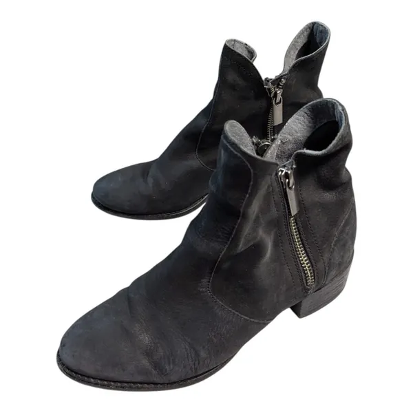 Seychelles Lucky Penny Black Suede Double Zip Almond Toe Ankle Boots Sz 6 - Image 6