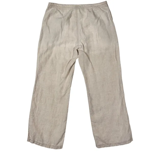 VTG GAP 100% Linen Pants Women's Wide Leg Drawstring Trousers Beige Tan Size 10‎ - Image 2