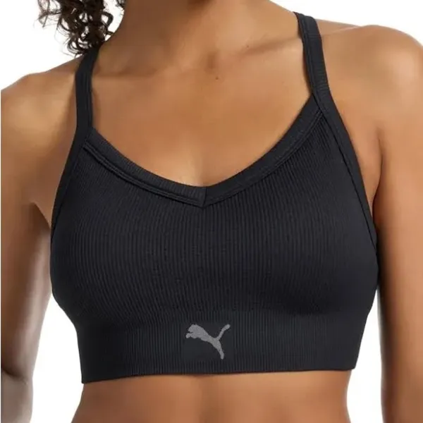 Puma Truth or Dare Ribbed Seamless Sports Bra -‎ Size L - Purple - NWT - Image 2
