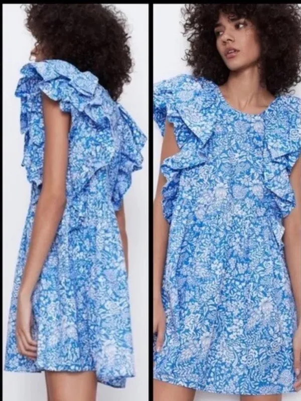 Pinch Floral Oversize Ruffle Sleeve Dress - Image 2