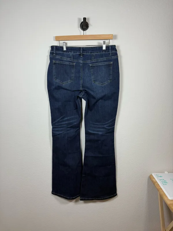 Flamingals Button Fly Flare Jeans Womens XL Dark Wash High Rise NWT - Image 10