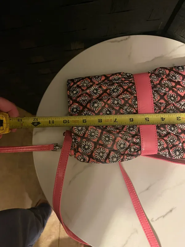 Vera Bradley Pink Brown Crossbody Floral Clutch Bag Vinyl Multiple Wear Classic - Image 11