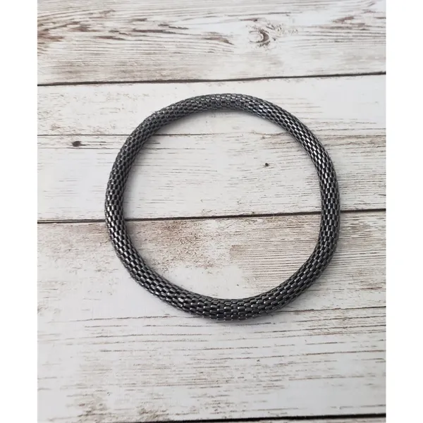 Vintage Bracelet / Bangle Metallic Dark Gray - Image 4