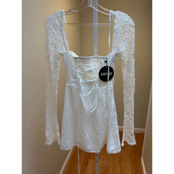 Babyboo JACINTA MINI DRESS - IVORY White Lace Size NEW XS - Image 6