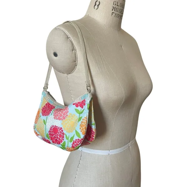 LeSportSac Mini Tote Shoulder Bag in Bright Peony Print - Image 7