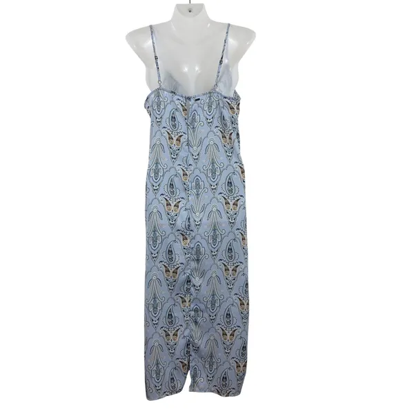 ONeill Womens S Blue Paisley V-Neck Spaghetti Strap Midi Dress Boho Beach Travel - Image 3