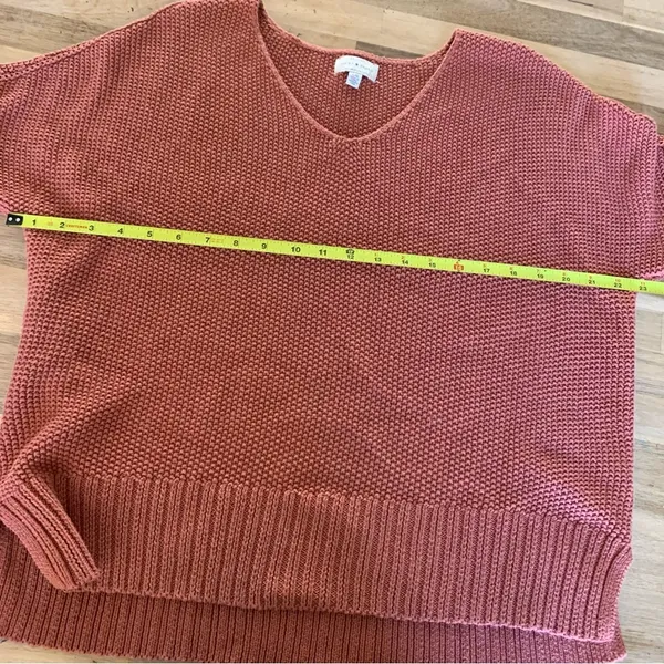 Lucky Brand Brick Red V-Neck Pullover Sweater L - Image 3
