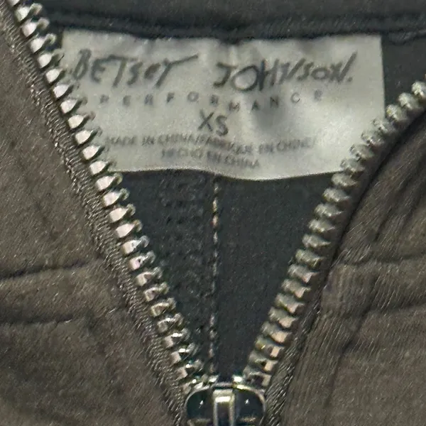 Betsey Johnson Performance Jacket Sz XS Hi-Low Brown Hooded Neoprene Gorpcore - Image 3