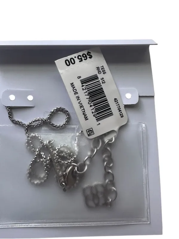 Kendra Scott Tess Silver Pendant Necklace In Dichroic Glass NWT - Image 2