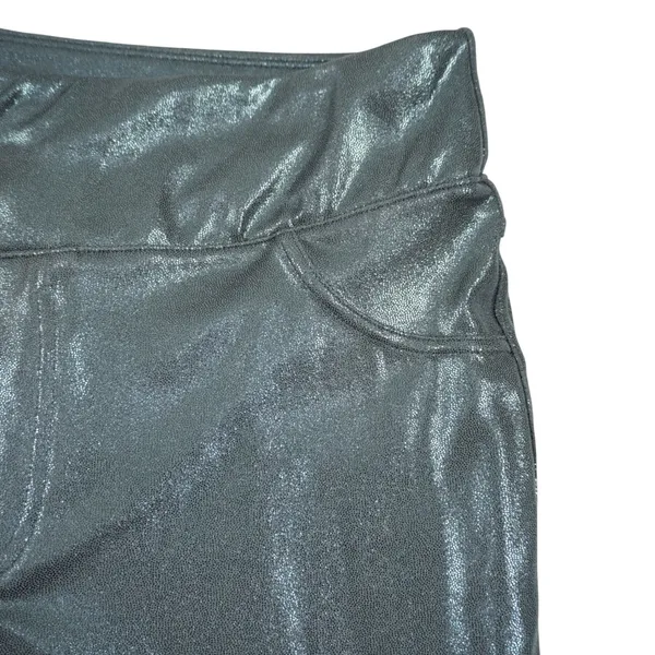 Halara Size Large Metallic Black High Waisted 7/8 Leggings Liquid Look Pants‎ - Image 4