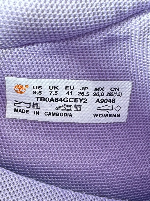 Timberland Laurel Court Low Lace Up Canvas Sneakers Lilac‎ Purple Women 9.5 - Image 10