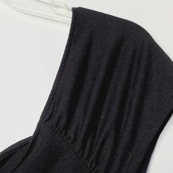 Victoria Secret ruched neck and sleeve black shirt top sz Medium - Image 3