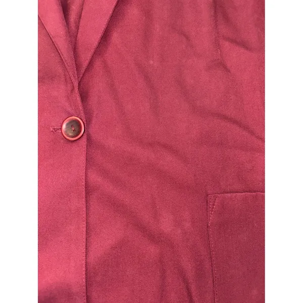 Modern‎ Essentials Blazer XL Burgundy Vintage 3/4 Sleeve One Button Professional - Image 3