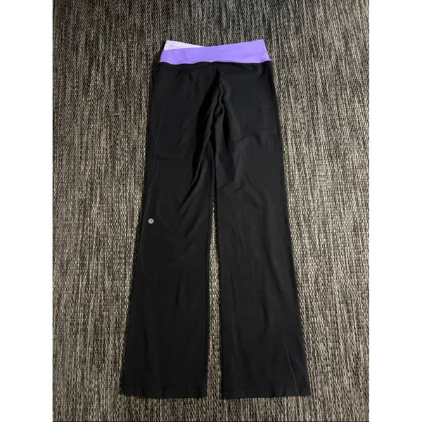 Lululemon Low Rise Purple Cross Waist Straight Leg Legging Pant Size 4 - Image 2