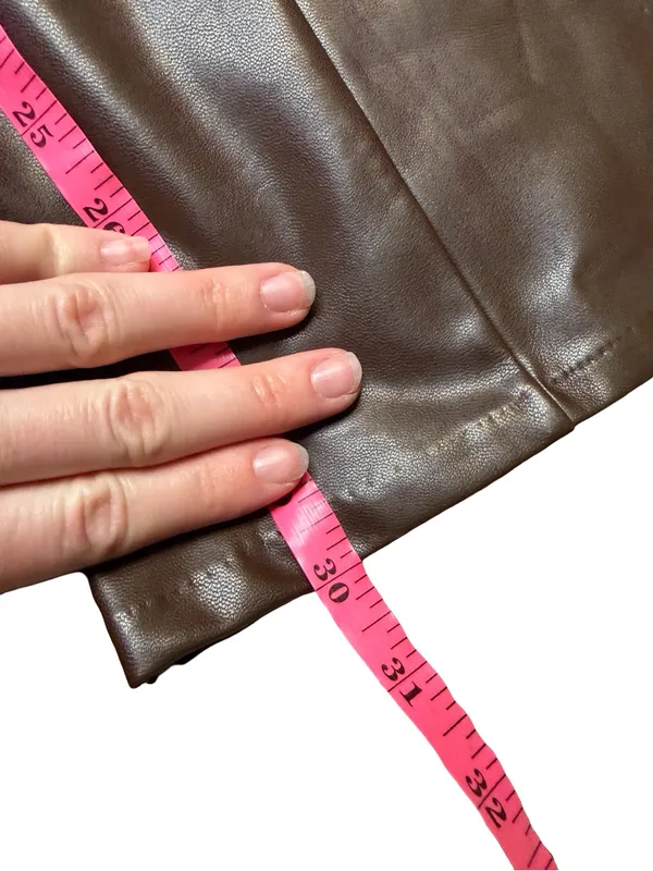 ✨Abercrombie Vegan Leather Split‎ Hem Flare Pants Brown Small✨ - Image 7