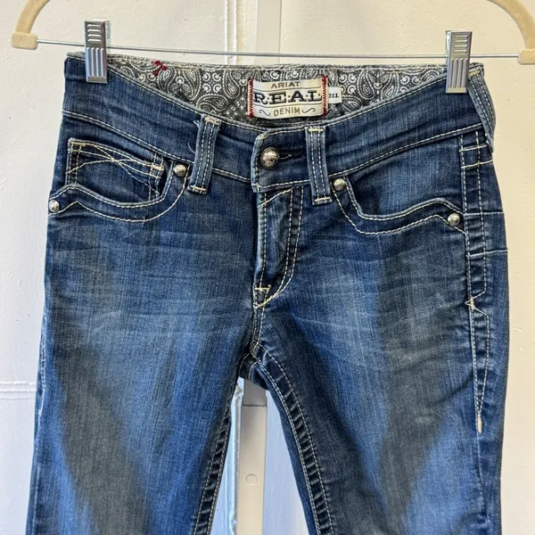 Ariat‎ TALL Women's Mid Rise Boot Cut Real Riding Jeans W25 10011683 Denim - Image 4