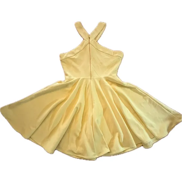 Lulus Dress Womens Size S Light Yellow Halter Fit & Flare Skater Mini - Image 2